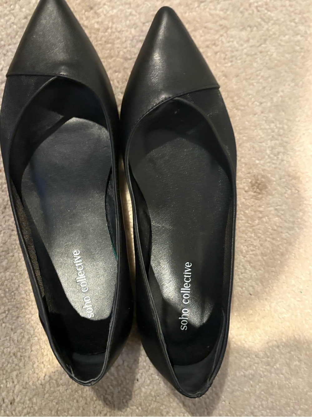 Soho Collective Women's Black Pointed Toe D'Orsay Flats